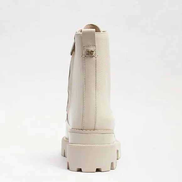 Sam Edelman Garret EC0226074 Boot Women 6.5 Ivory Leather Platform Combat ZAP414 - Picture 5 of 14